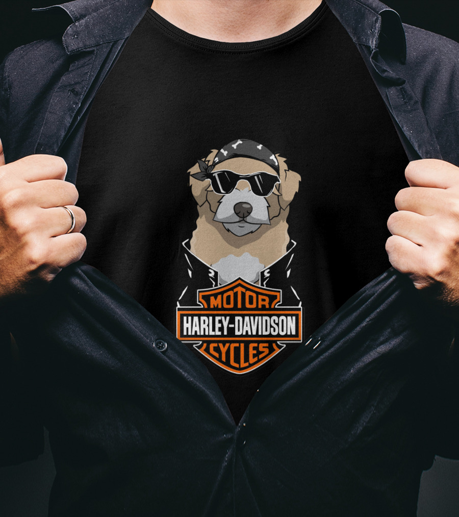 Maltipoo Biker Harley Davidson Motor Cycles Iconic Style T-Shirt