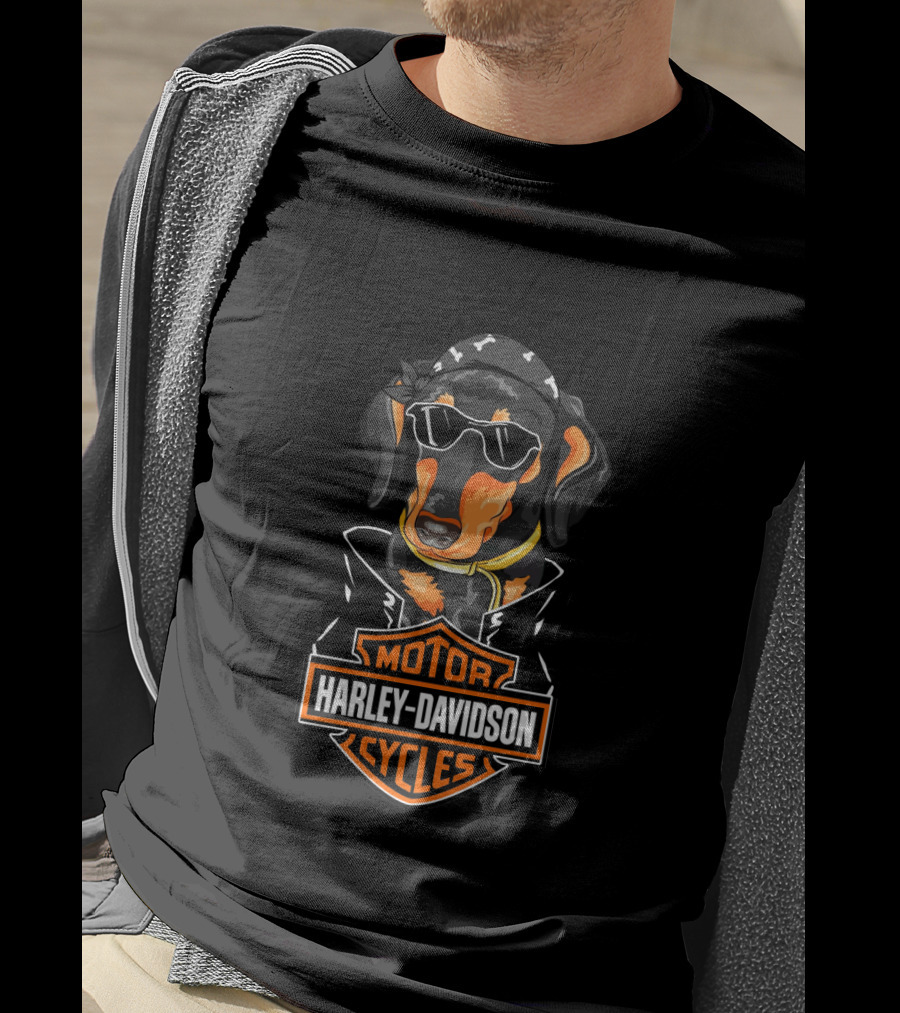 Dachshund Biker Harley Davidson Motor Cycles T-Shirt