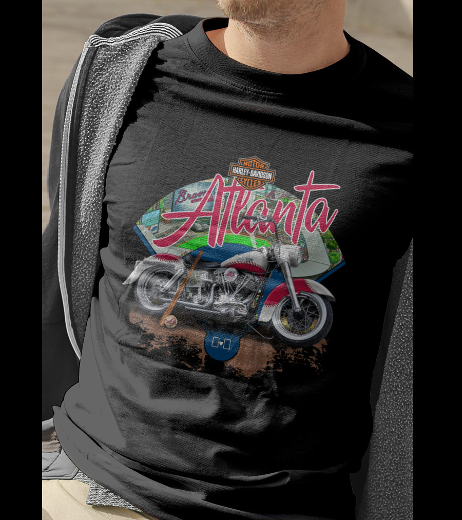 Atlanta Braves Harley Davidson Motorcycle Fan T-Shirt