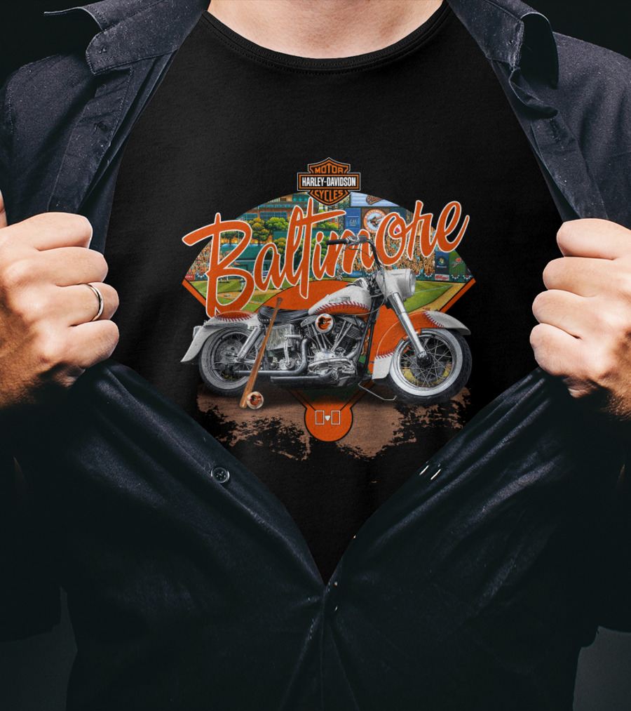 Baltimore Harley Davidson Orioles Motorcycle T-Shirt