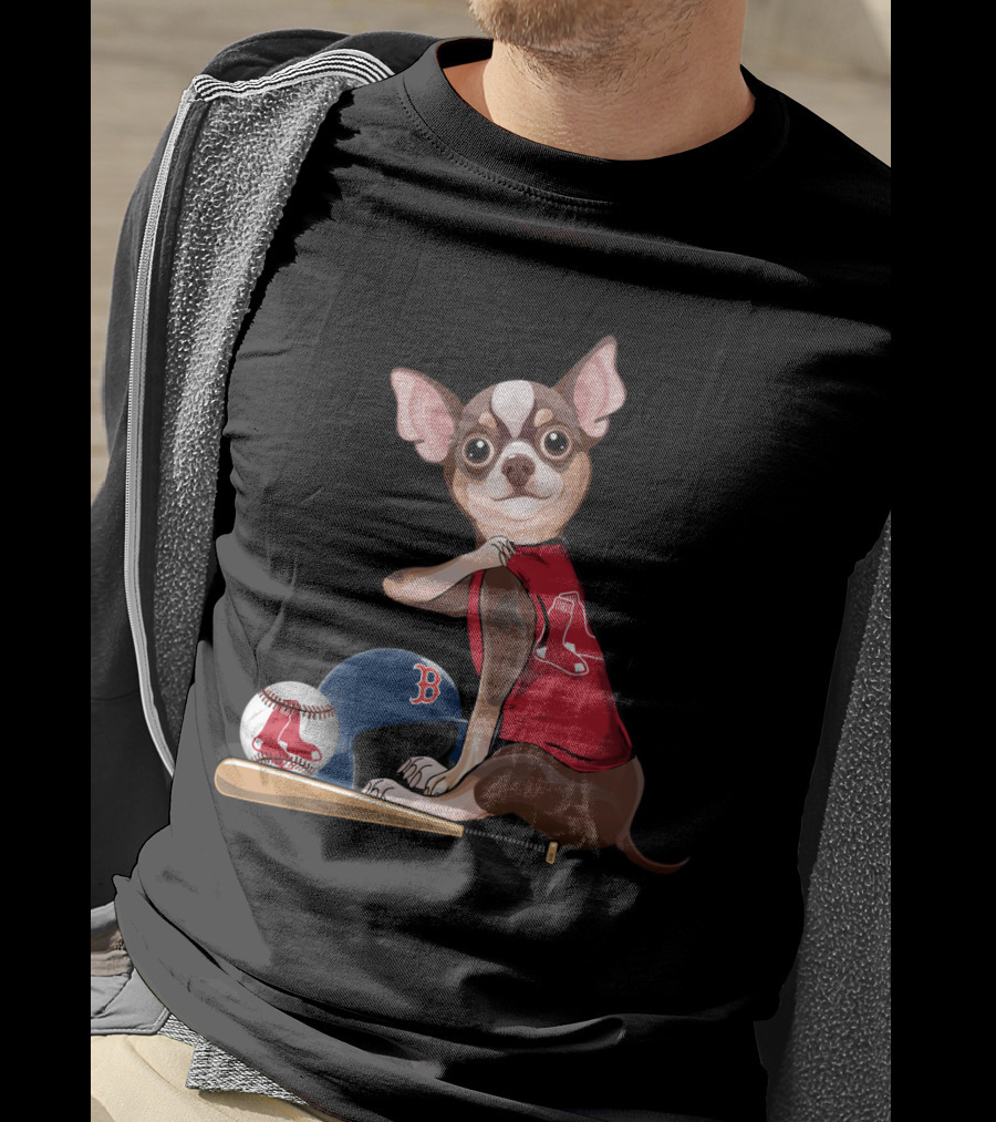 Boston Red Sox Chihuahua Baseball Gear T-Shirt