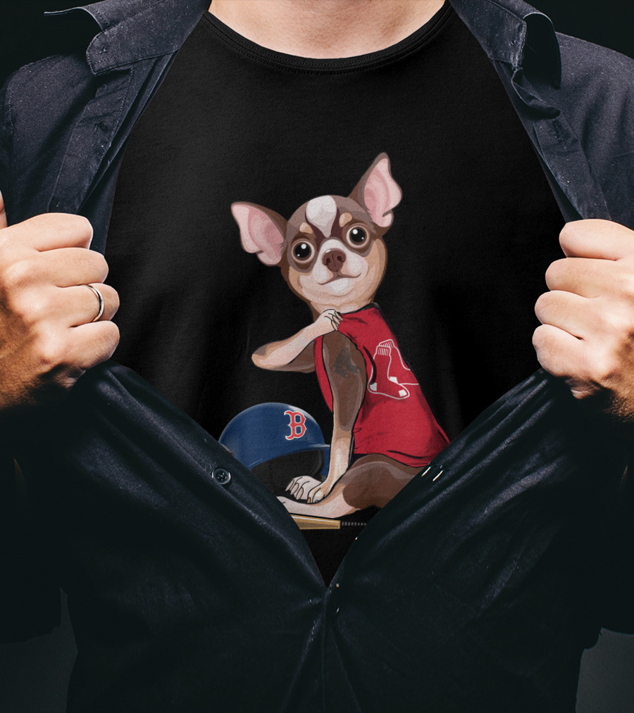 Boston Red Sox Chihuahua Baseball Gear T-Shirt