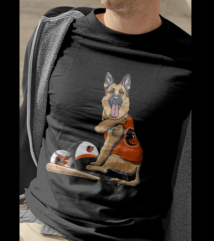 German Shepherds Baltimore Orioles Baseball Dog T-Shirt