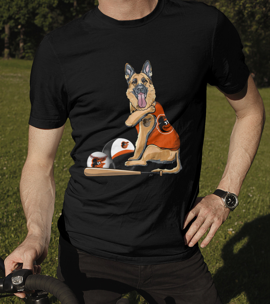 German Shepherds Baltimore Orioles Baseball Dog T-Shirt