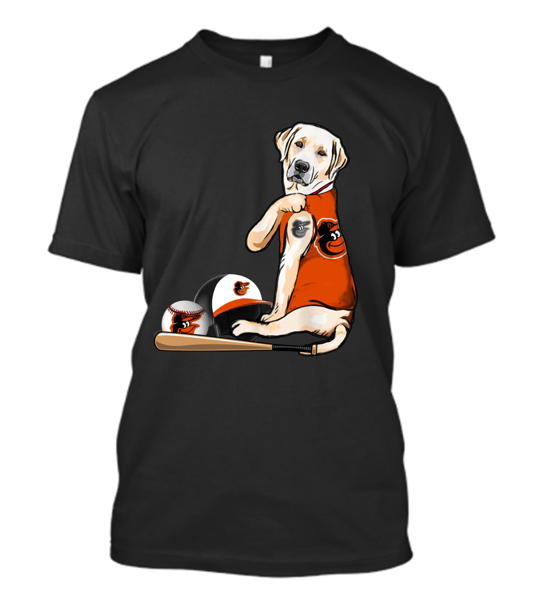 Yellow Labradors Baltimore Orioles Baseball Retriever T-Shirt