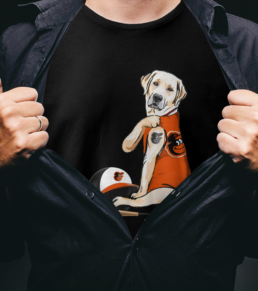 Yellow Labradors Baltimore Orioles Baseball Retriever T-Shirt