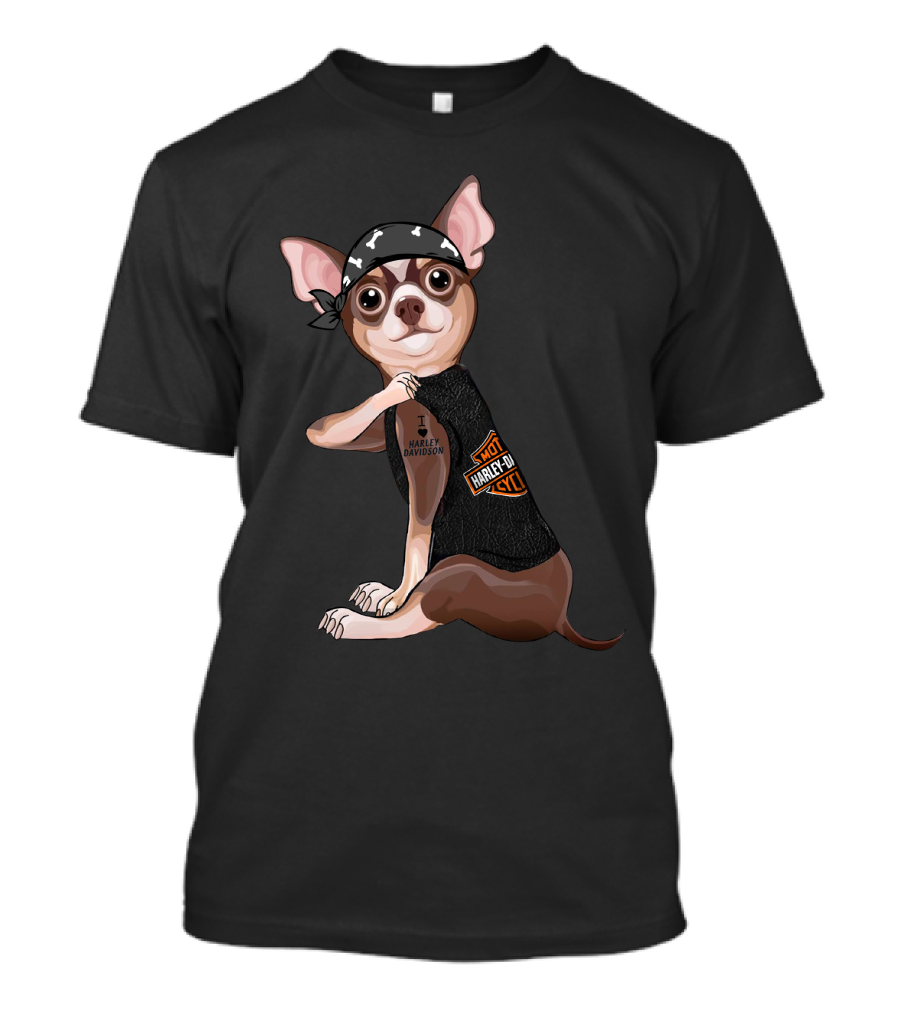 Harley Davidson Chihuahua Tattoo I Heart Harley Davidson T-Shirt