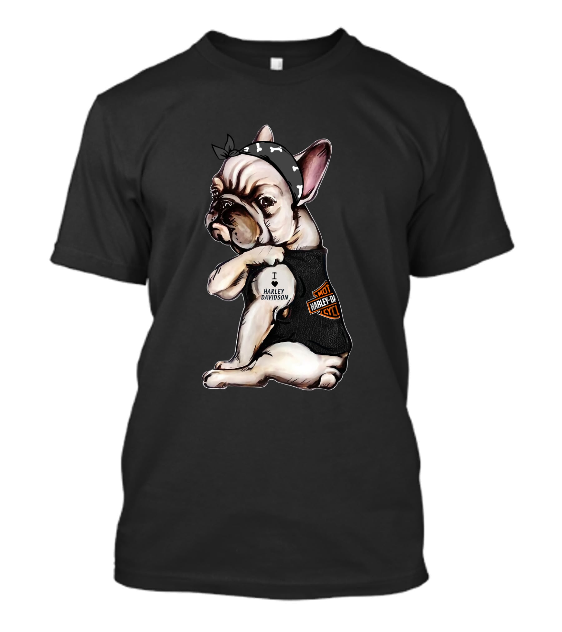 I Love Harley Davidson French Bulldog Hot Harley Davidson Cycles T-Shirt