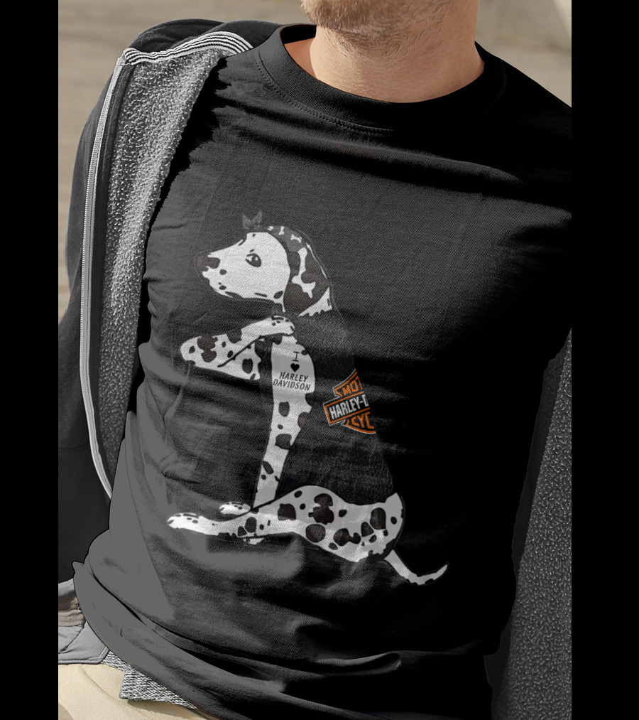 Harley Davidson Dalmatian I Heart Harley Davidson T-Shirt