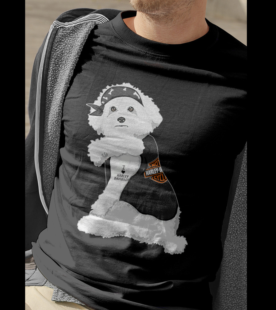 I Love Harley Davidson Bichon Frisé Hd T-Shirt