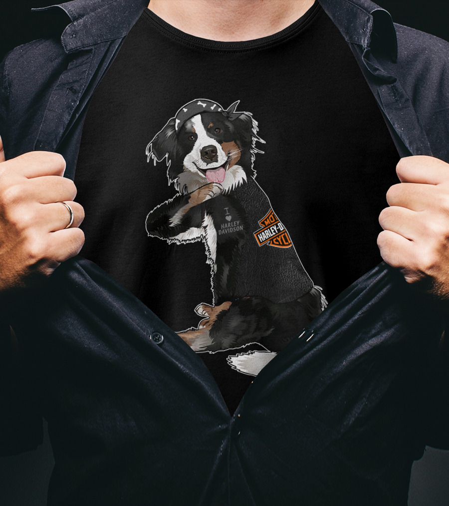 Bernese Mountain Dog Harley Davidson Hd T-Shirt