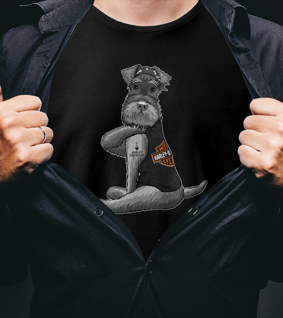 Harley Davidson Miniature Schnauzer I Love Harley Davidson T-Shirt