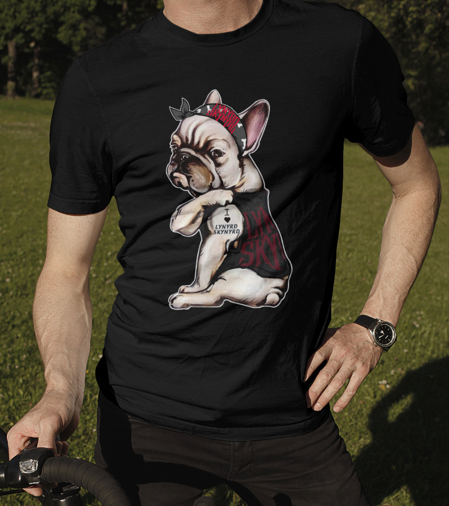 Lynyrd Skynyrd Bandana French Bulldog I Love Lynyrd Skynyrd T-Shirt