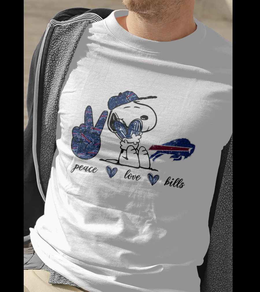 Peace Love Buffalo Bills Snoopy NFL Team Spirit T-Shirt