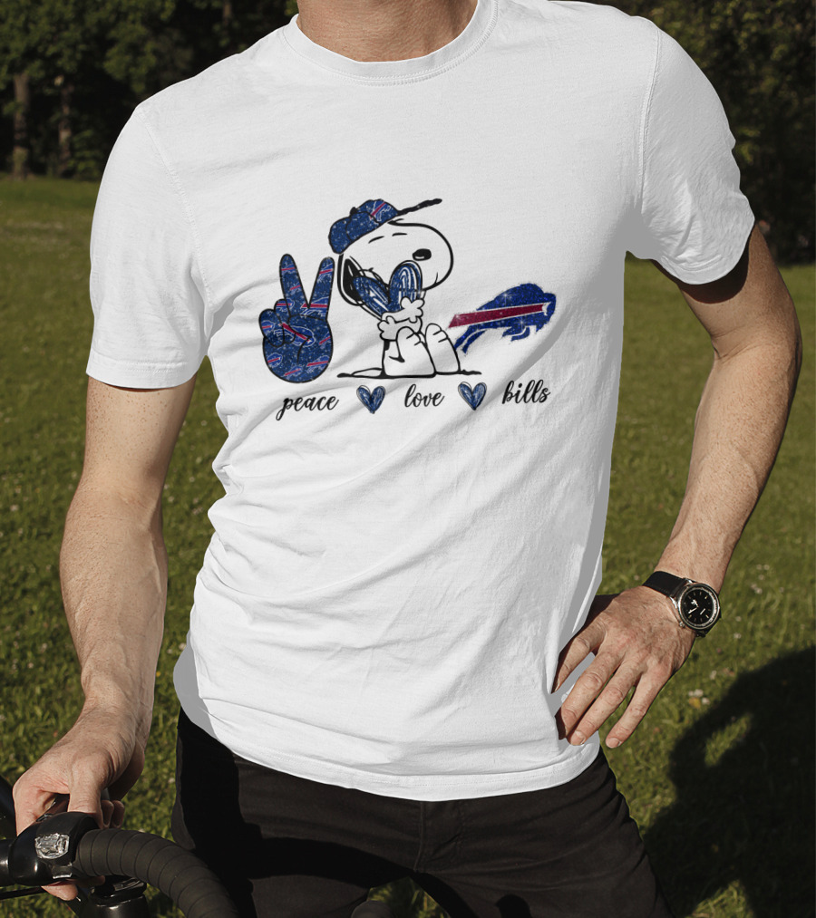 Peace Love Buffalo Bills Snoopy NFL Team Spirit T-Shirt