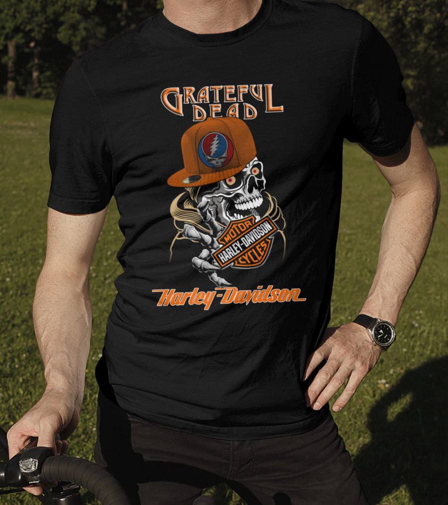Grateful Dead Skull Harley Davidson Motorcycles T-Shirt