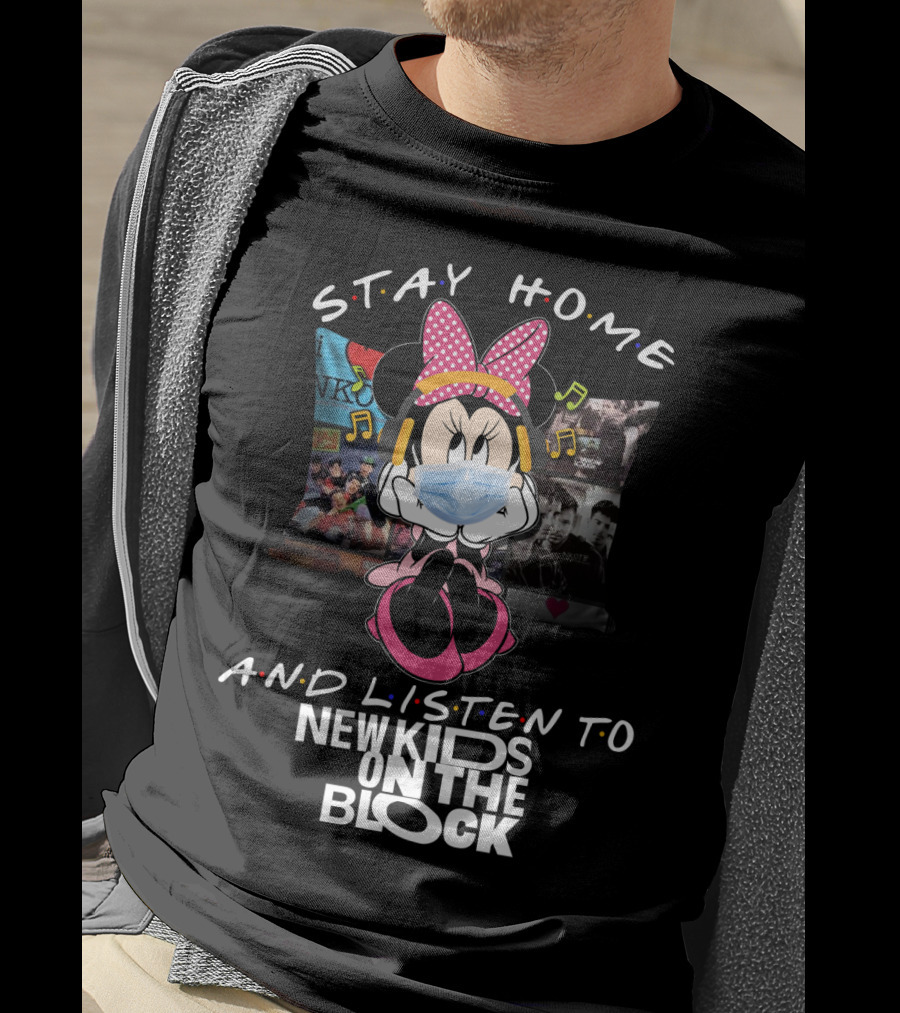 Stay Home And Listen To New Kids On The Block Minnie Mouse Mask T-Shirt