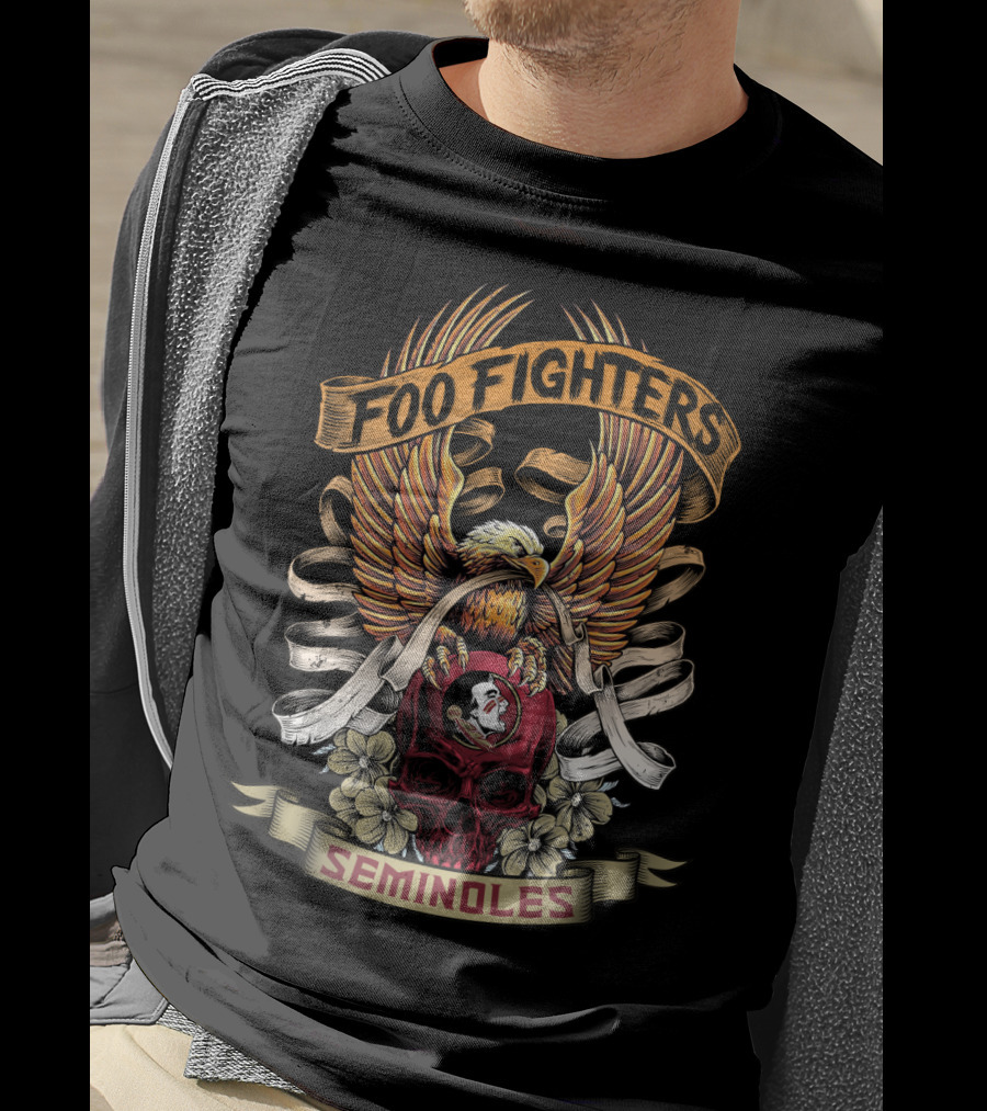 Foo Fighters Seminoles Eagle Skull T-Shirt