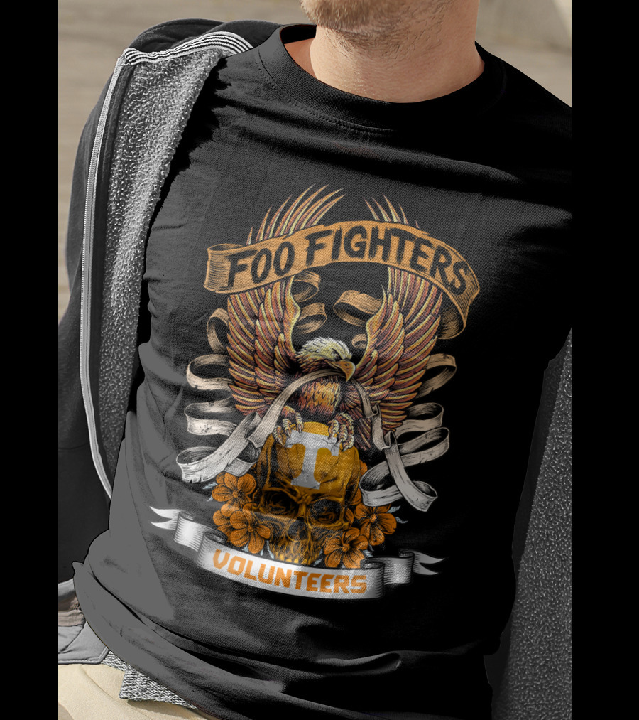 Foo Fighters Volunteers Eagle Skull Banner T-Shirt