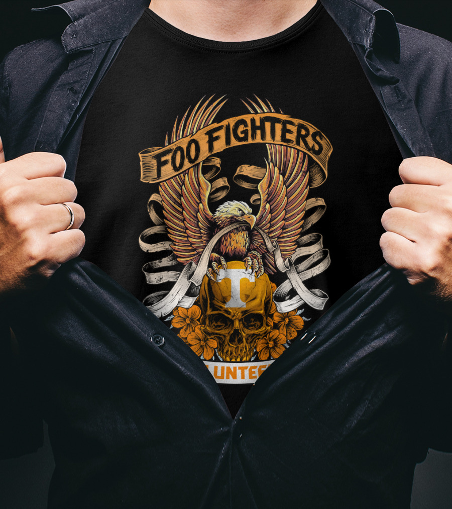 Foo Fighters Volunteers Eagle Skull Banner T-Shirt