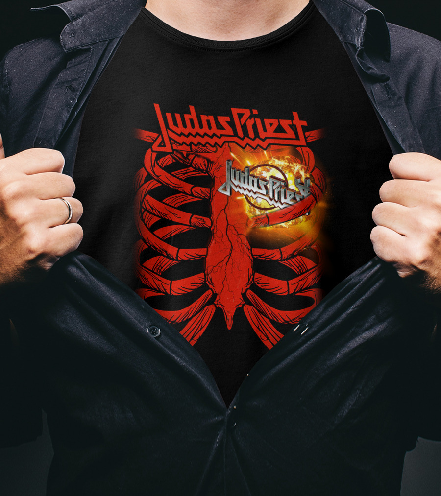 Judas Priest Flaming Ribcage T-Shirt
