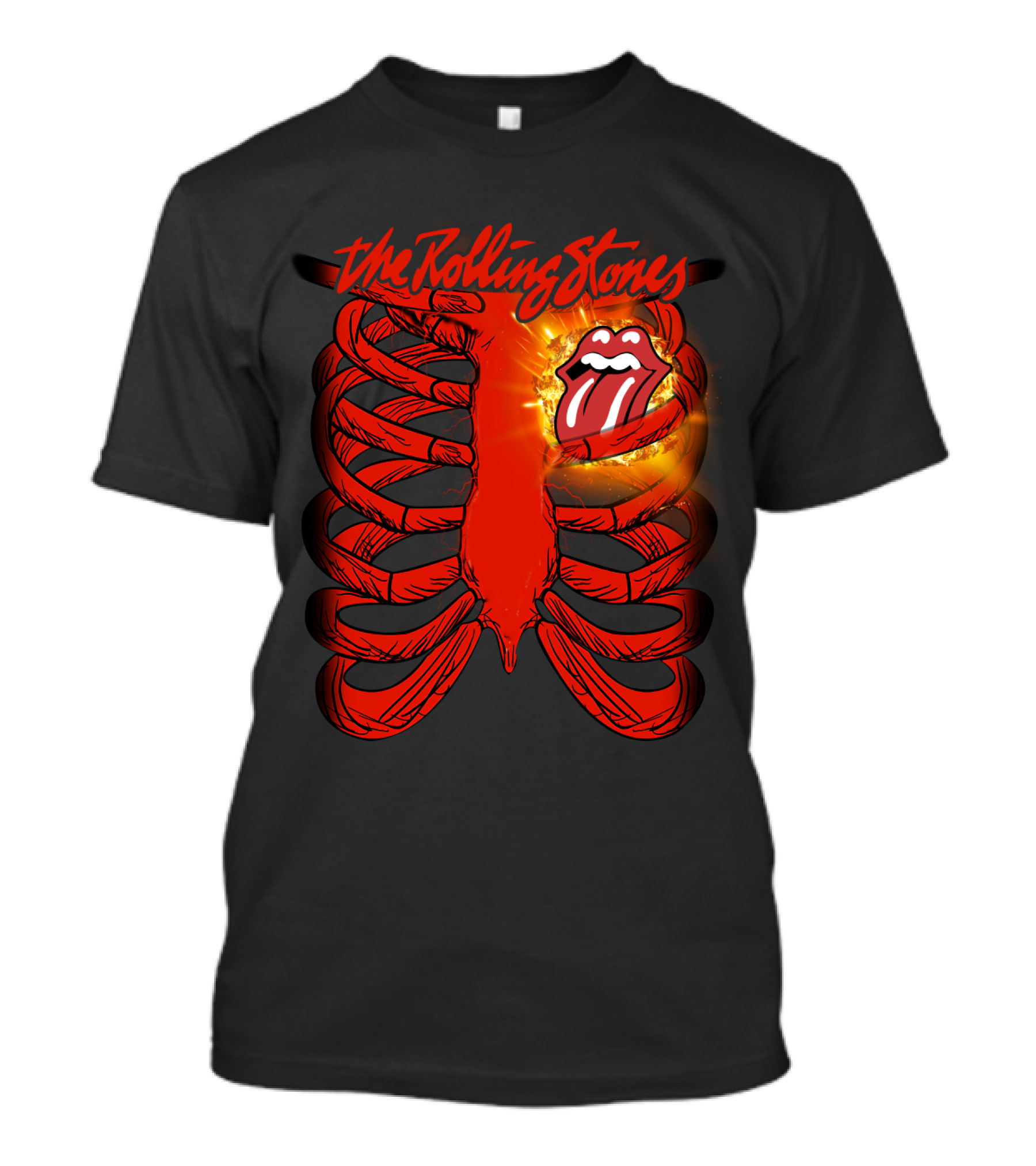 The Rolling Stones Tongue Logo Inside Ribcage T-Shirt