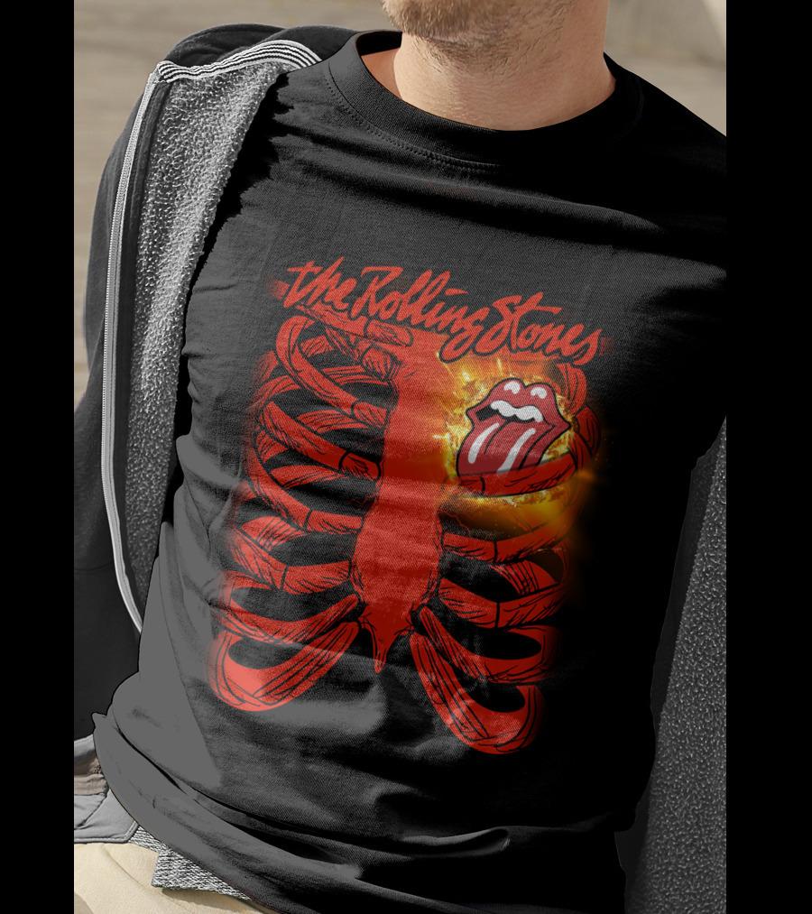The Rolling Stones Tongue Logo Inside Ribcage T-Shirt