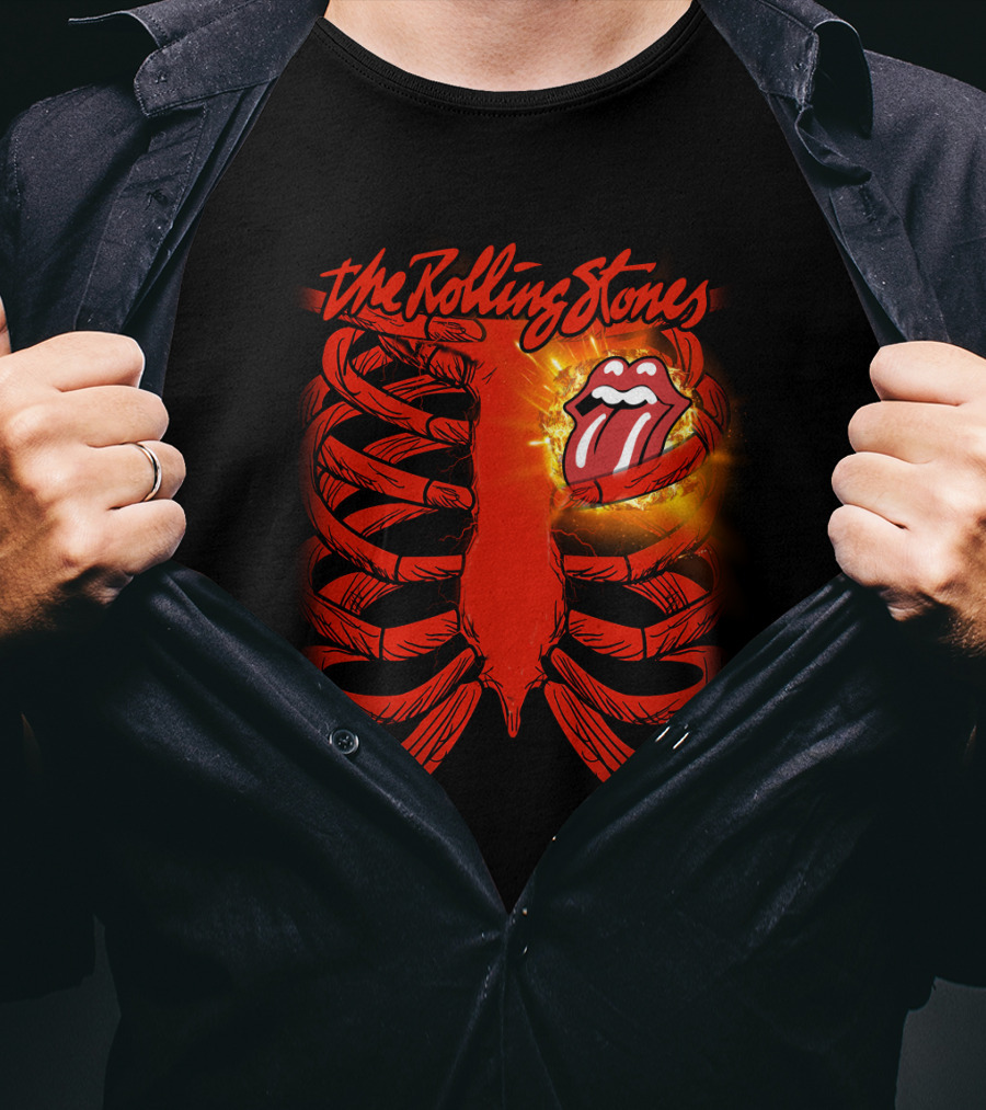 The Rolling Stones Tongue Logo Inside Ribcage T-Shirt