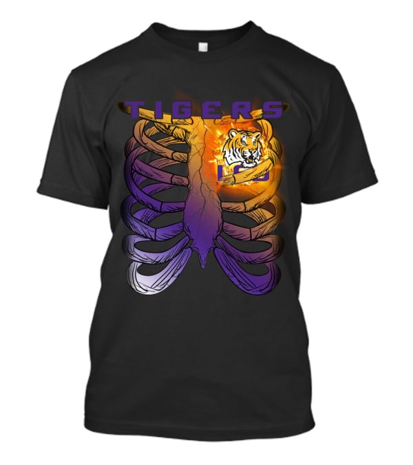Tigers Ribcage Heart LSU Tigers T-Shirt