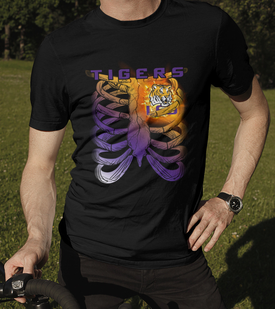 Tigers Ribcage Heart LSU Tigers T-Shirt
