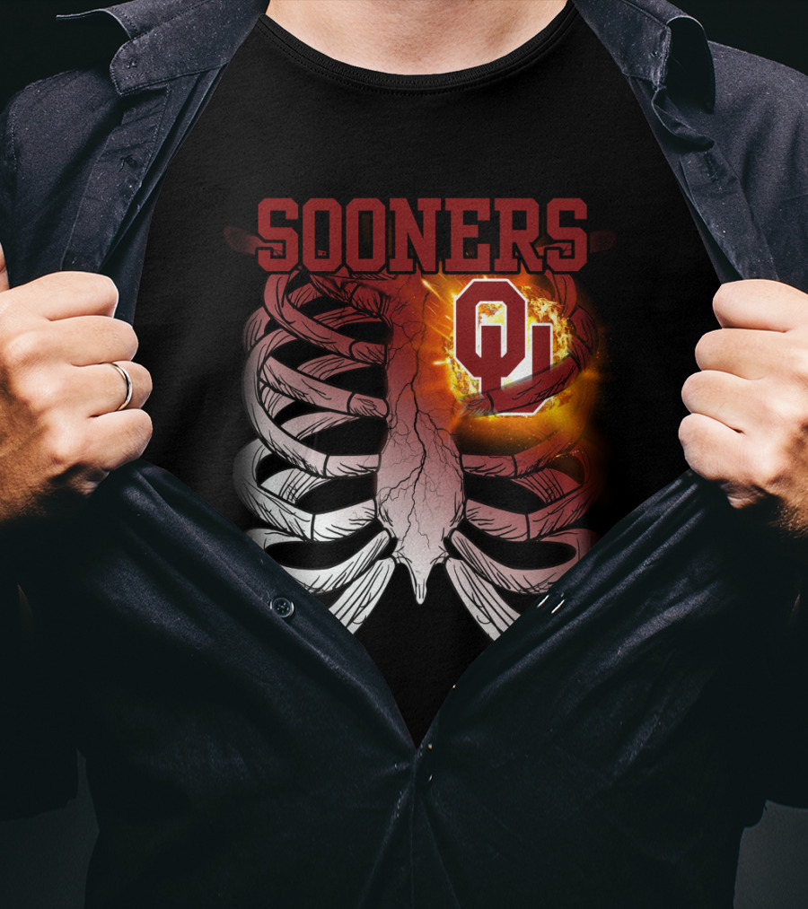 Sooners OU Ribcage Fireball T-Shirt