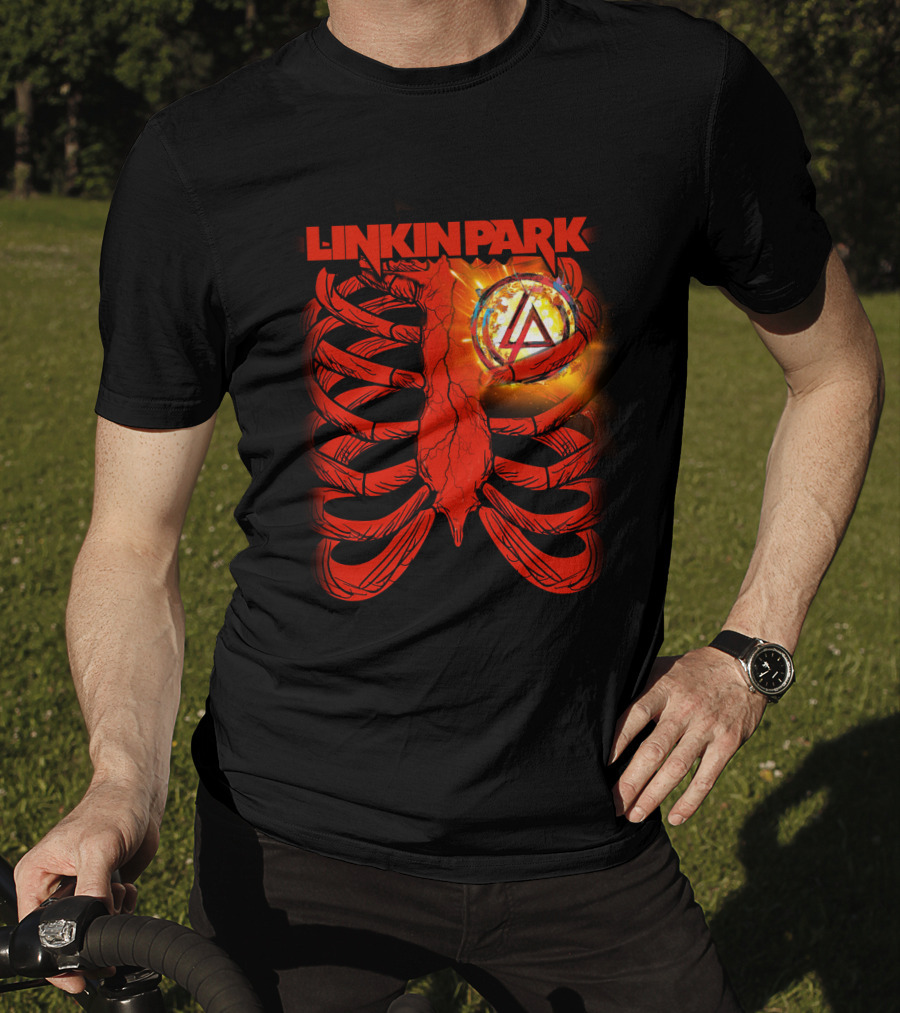 Linkin Park Burning Symbol Ribcage T-Shirt