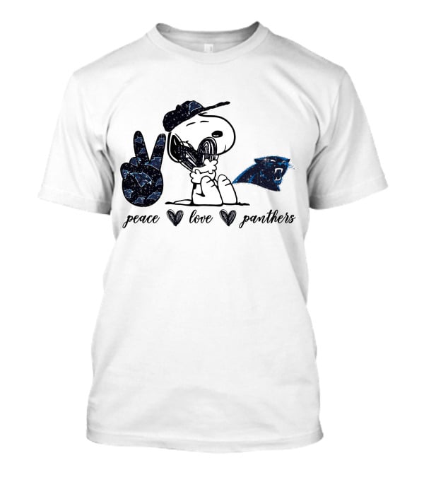 Peace Love Snoopy Carolina Panthers T-Shirt