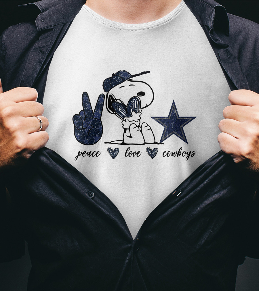 Peace Love Dallas Cowboys Snoopy Star T-Shirt