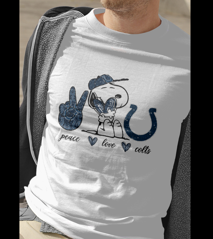 Peace Love Colts Snoopy Indianapolis T-Shirt