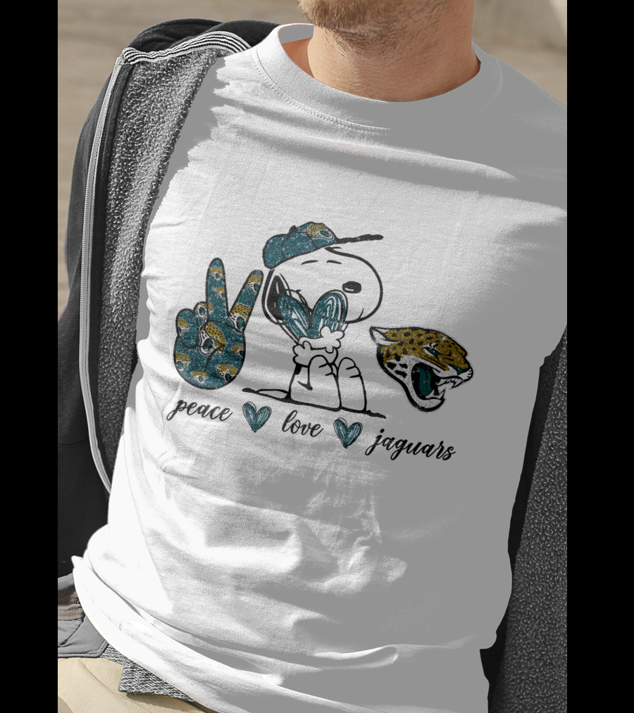 Peace Love Jacksonville Jaguars Snoopy T-Shirt