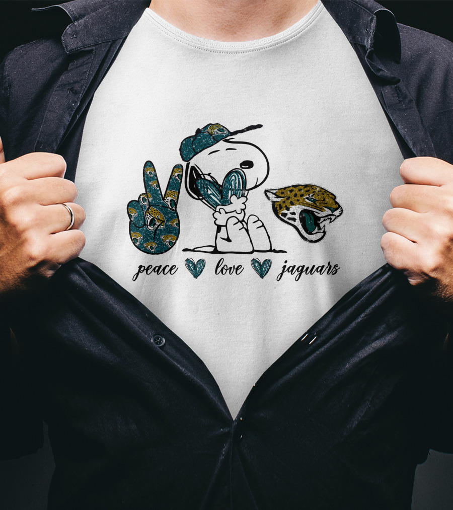 Peace Love Jacksonville Jaguars Snoopy T-Shirt