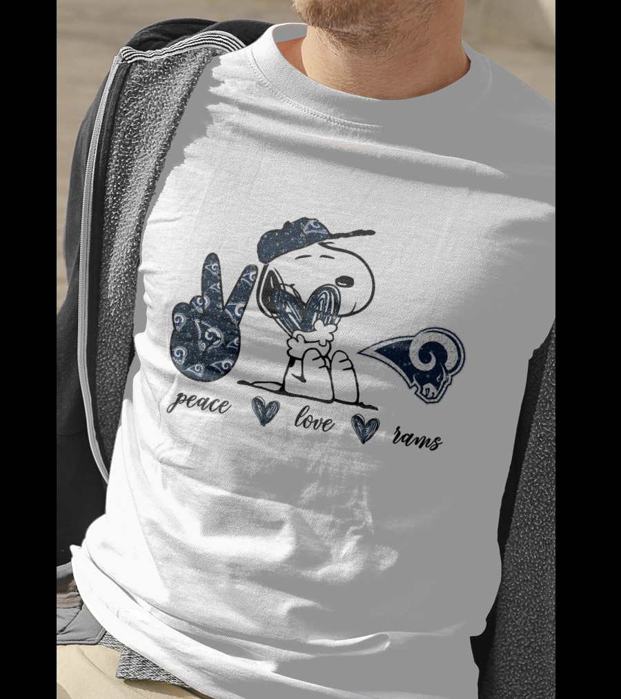 Peace Love Rams Los Angeles Snoopy T-Shirt