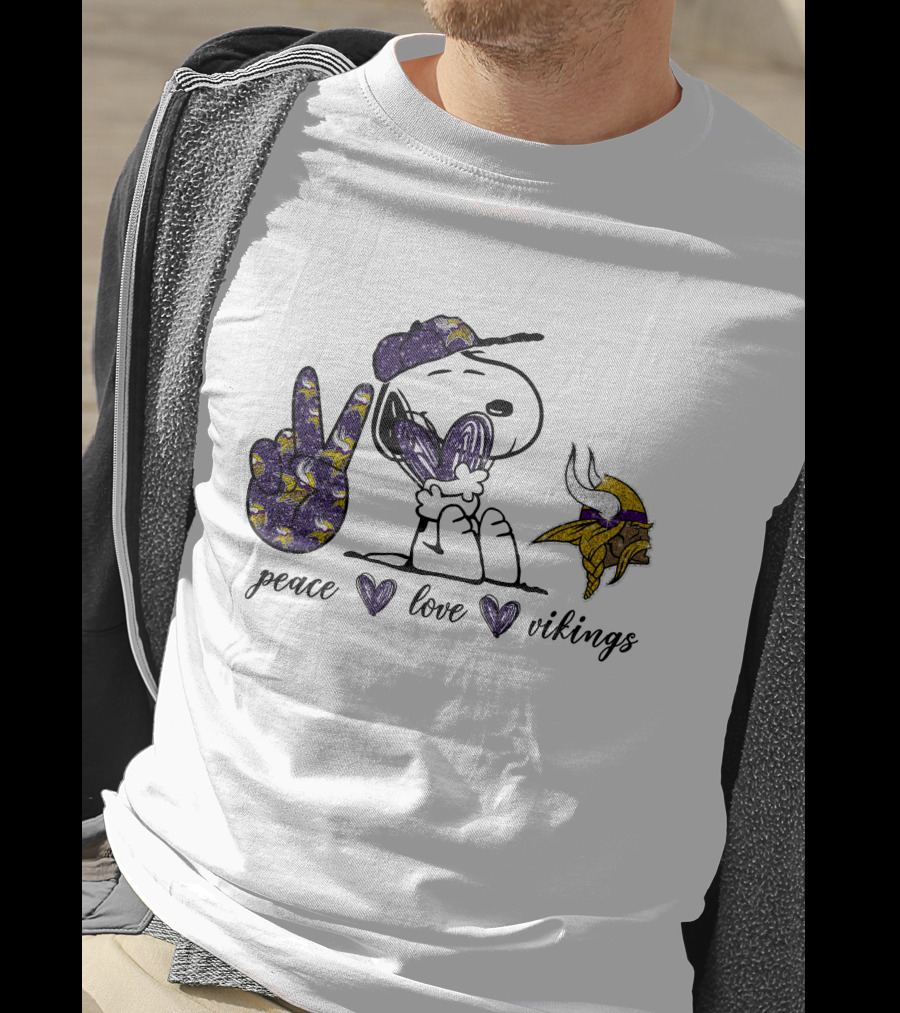 Peace Love Vikings Snoopy T-Shirt