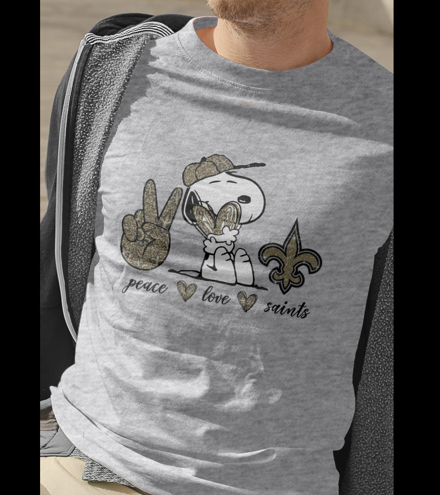 Peace Love Snoopy Fleur-de-lis Saints T-Shirt