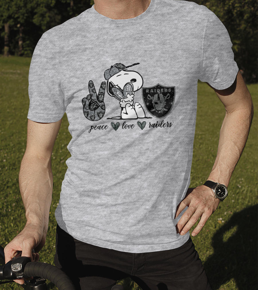 Peace Love Raiders Snoopy NFL Team T-Shirt