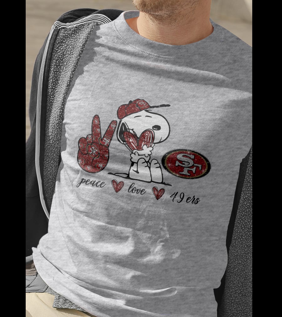 Peace Love San Francisco 49ers Snoopy SF T-Shirt