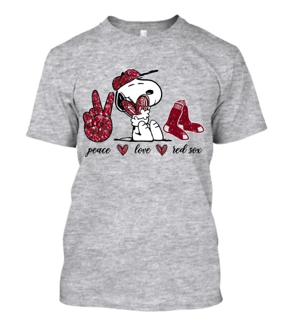 Peace Love Snoopy Boston Red Sox T-Shirt