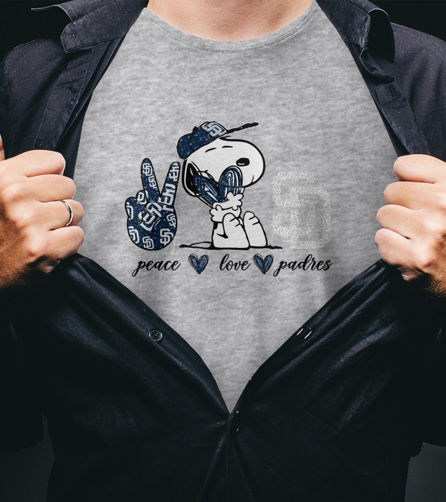 Peace Love San Diego Padres Snoopy SD T-Shirt