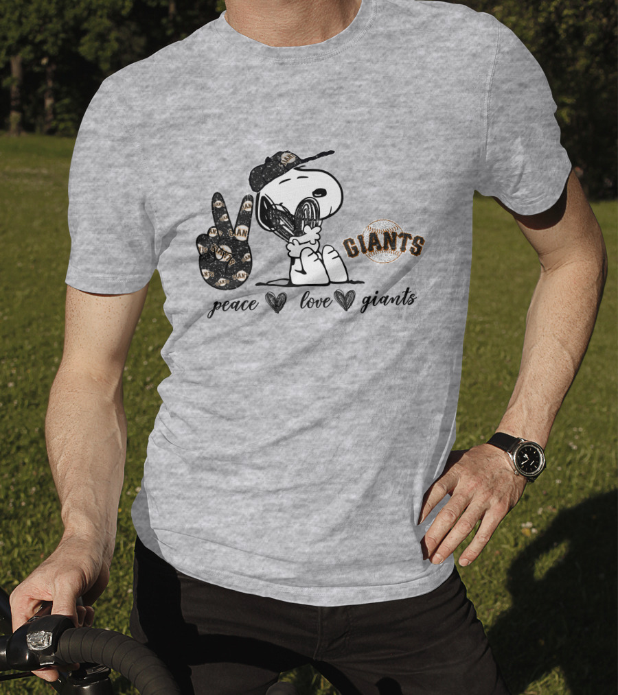 Peace Love San Francisco Giants Snoopy T-Shirt