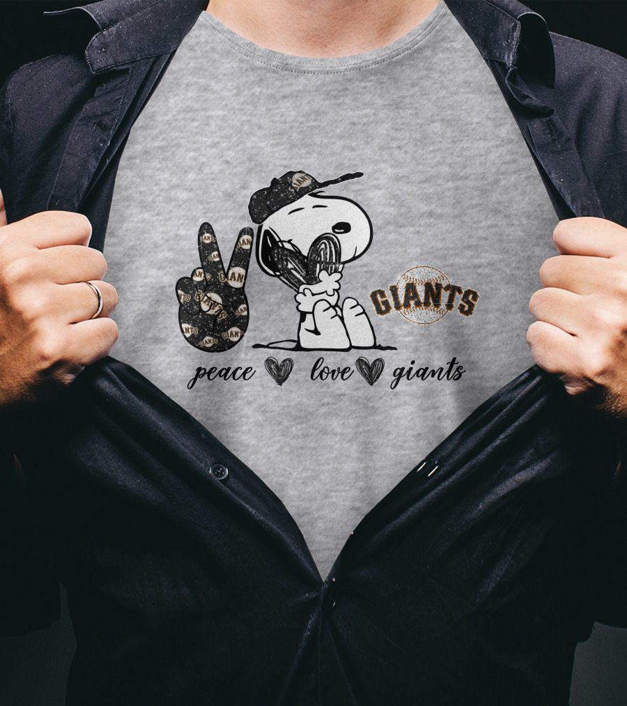 Peace Love San Francisco Giants Snoopy T-Shirt