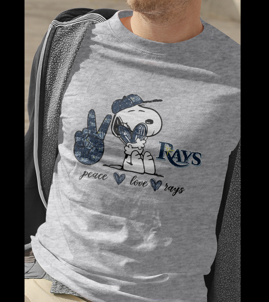 Snoopy Peace Love Tampa Bay Rays T-Shirt