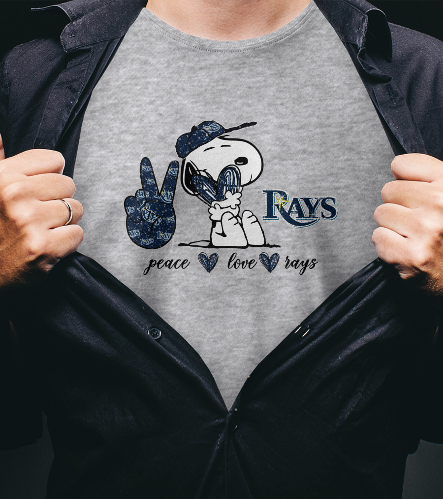 Snoopy Peace Love Tampa Bay Rays T-Shirt