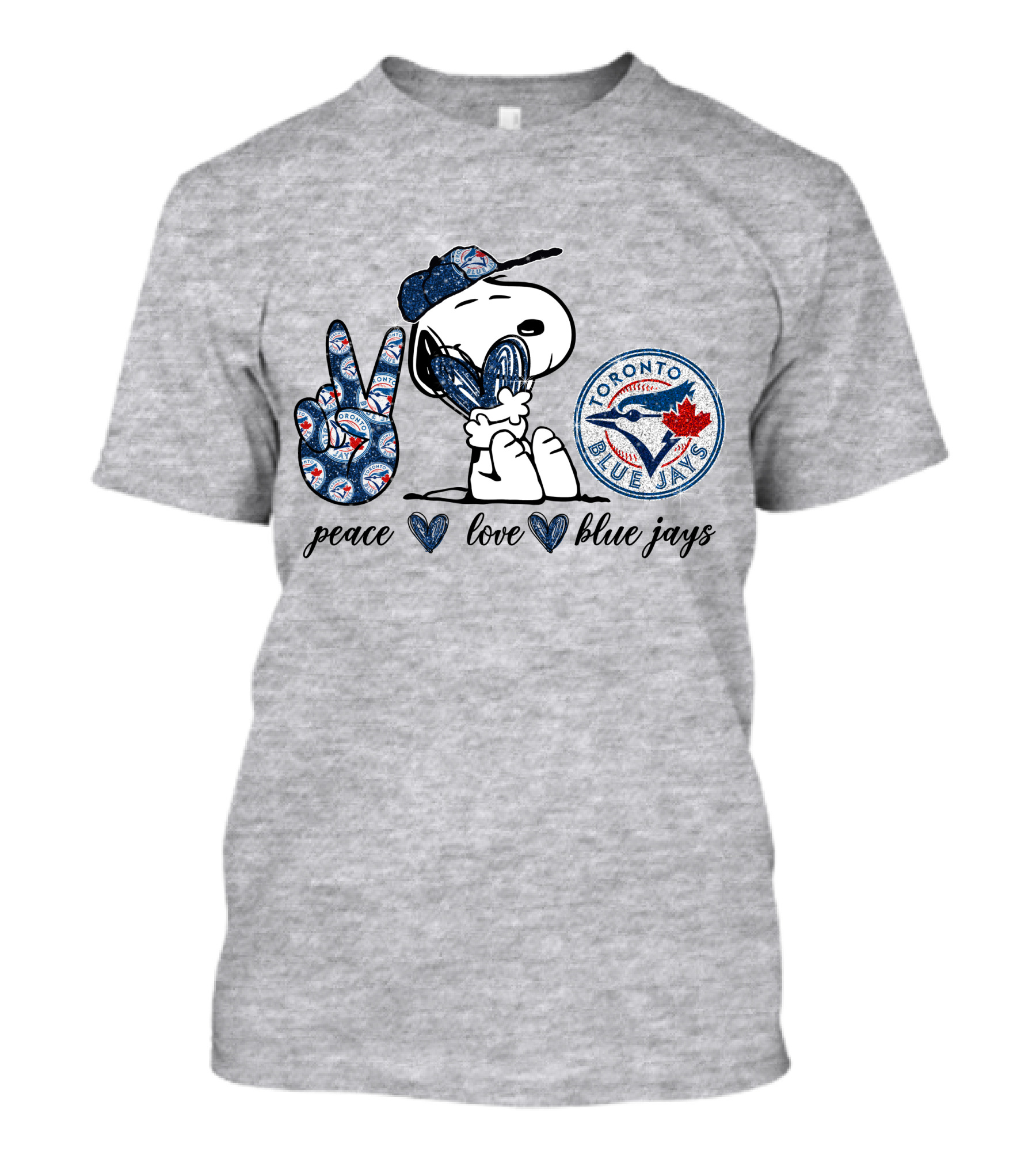 Peace Love Blue Jays Toronto Baseball Snoopy T-Shirt