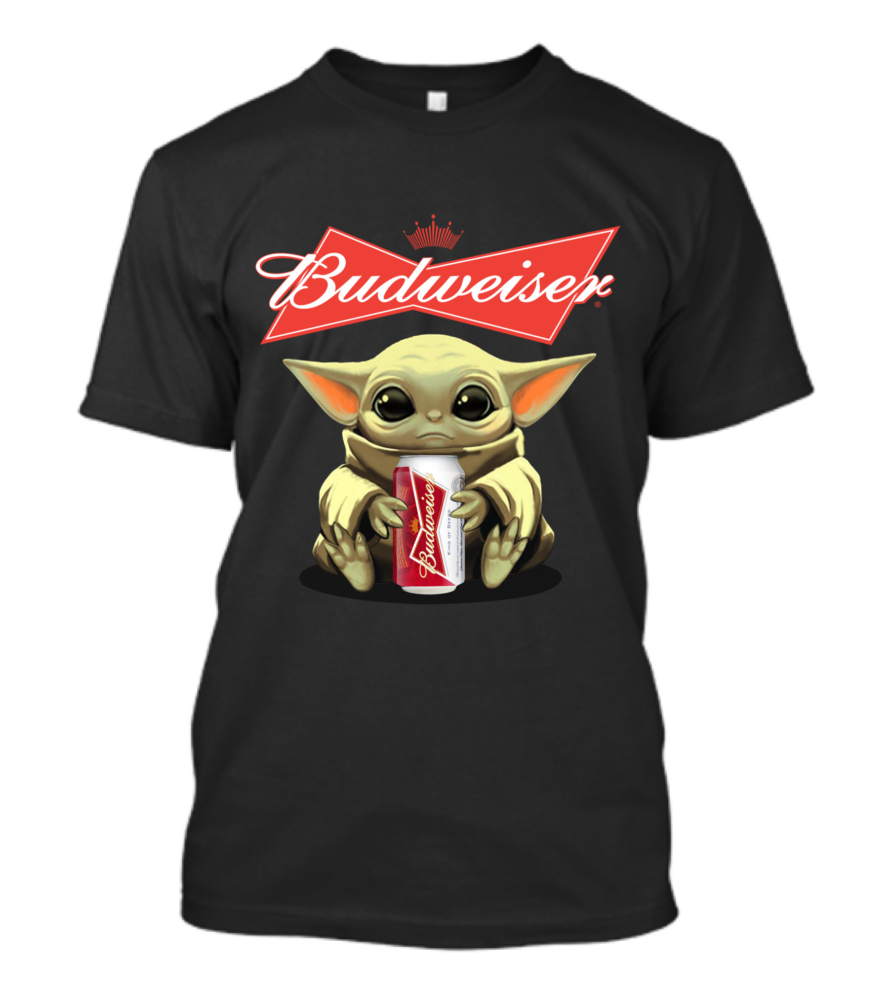 Budweiser Baby Yoda Holding Beer Can T-Shirt